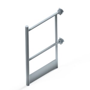 "Aluminium access barrier for scaffold edge protection" "Temporary scaffold access barrier for restricted areas" "Heavy-duty aluminium barrier for construction site access control" "Modular access barrier installed on scaffold platform edge" "Scaffold system with attached aluminium access barrier panel" "Durable access restriction barrier for scaffolding platforms" "Aluminium access barrier gate for safe entry control on site" "Construction scaffold with mounted access control barrier" "Fall protection barrier restricting unauthorized scaffold access" "Secure access point with aluminium barrier on scaffolding"